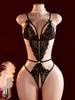 Эротическое белье Сексуальная одежда Бэбидол Без ластовицы Открытая промежность Костюм Порно-белье Прозрачный Без спинки Боди без ластовицы