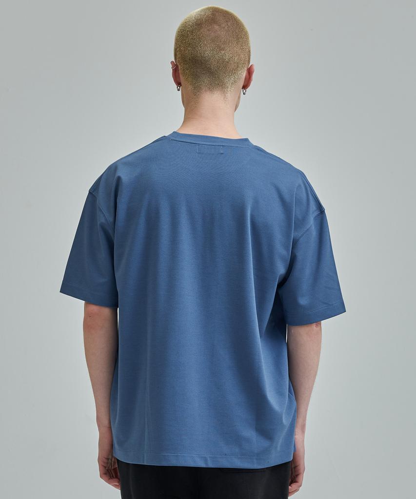 ZNOTHER Dog Logo Embroidered T-Shirt Blue