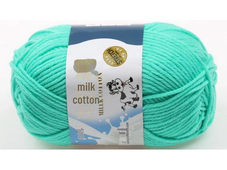 Комплект из 5 нитей детской шерстяной шапки и шарфа из молочной хлопковой пряжи средней толщины, ручная работа