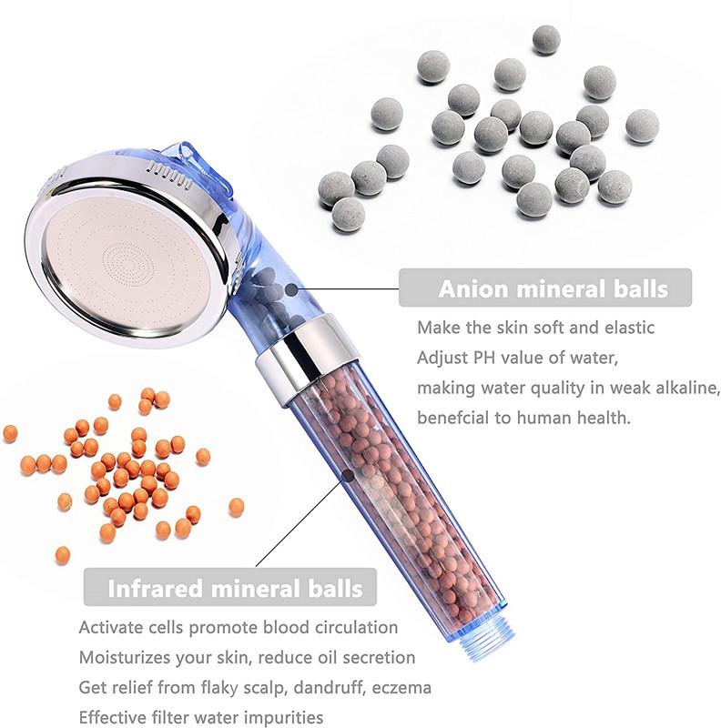HONGDEC 3 Mode Function Spray Handheld Shower Head High Pressure Filter Shower Head for Hotel Bathroom Project