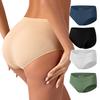 Women Underpants Seamless Solid Color Soft Breathable Low Waist Cotton Crotch