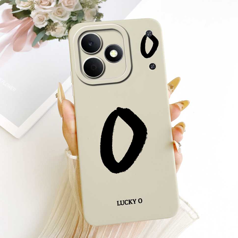Чехол для Realme Note 80 4G RMX5388 Счастливыми буквами A-Z Силиконовая задняя крышка для Realme Note80 4G 6.74" Чехлы для телефона с полной защитой