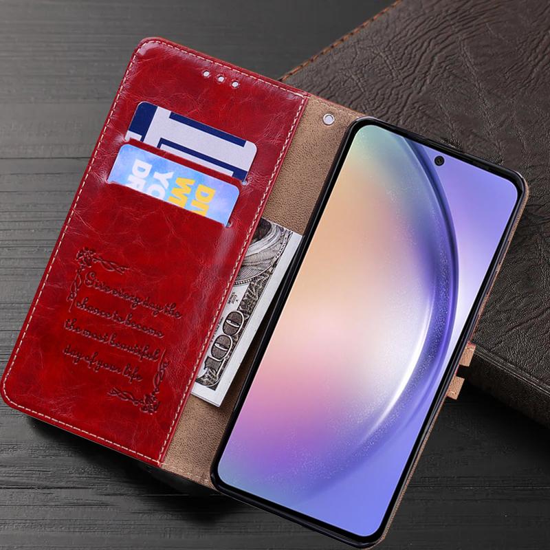 Кожаный чехол-книжка-кошелек для Samsung Galaxy A54 A53 A34 A24 A14 A04S A04E A23 A33 A53 5G 4G S20 S21 FE S22 S23 Ultra Plus противоударный чехол для телефона