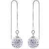 925 Sterling Silver Crystal Ear Thread Stud Earrings Korean Earrings Fashion Jewelry Silver Jewelry for Women