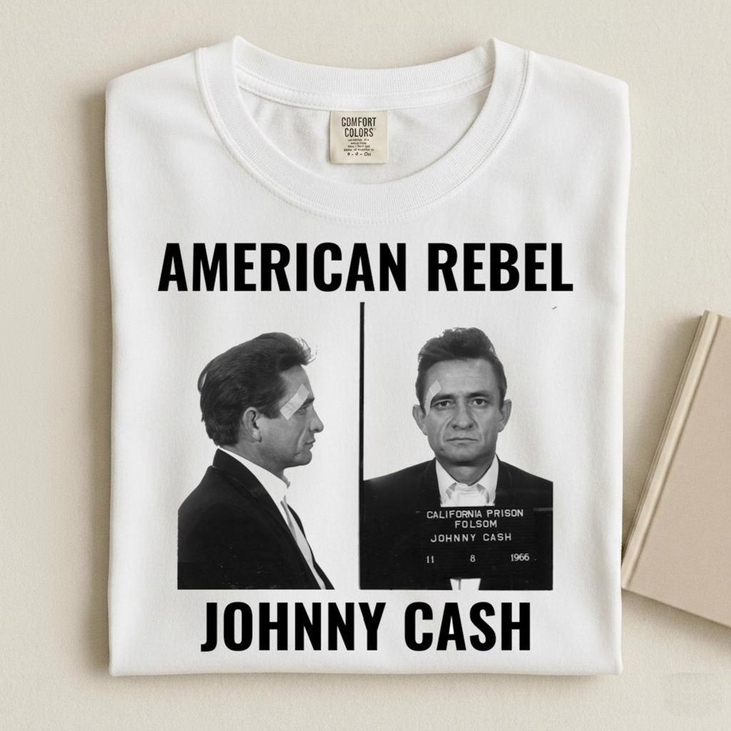 Johnny Cash Mugshot T-Shirt and kids T-Shirt: Country Music Fan Gift