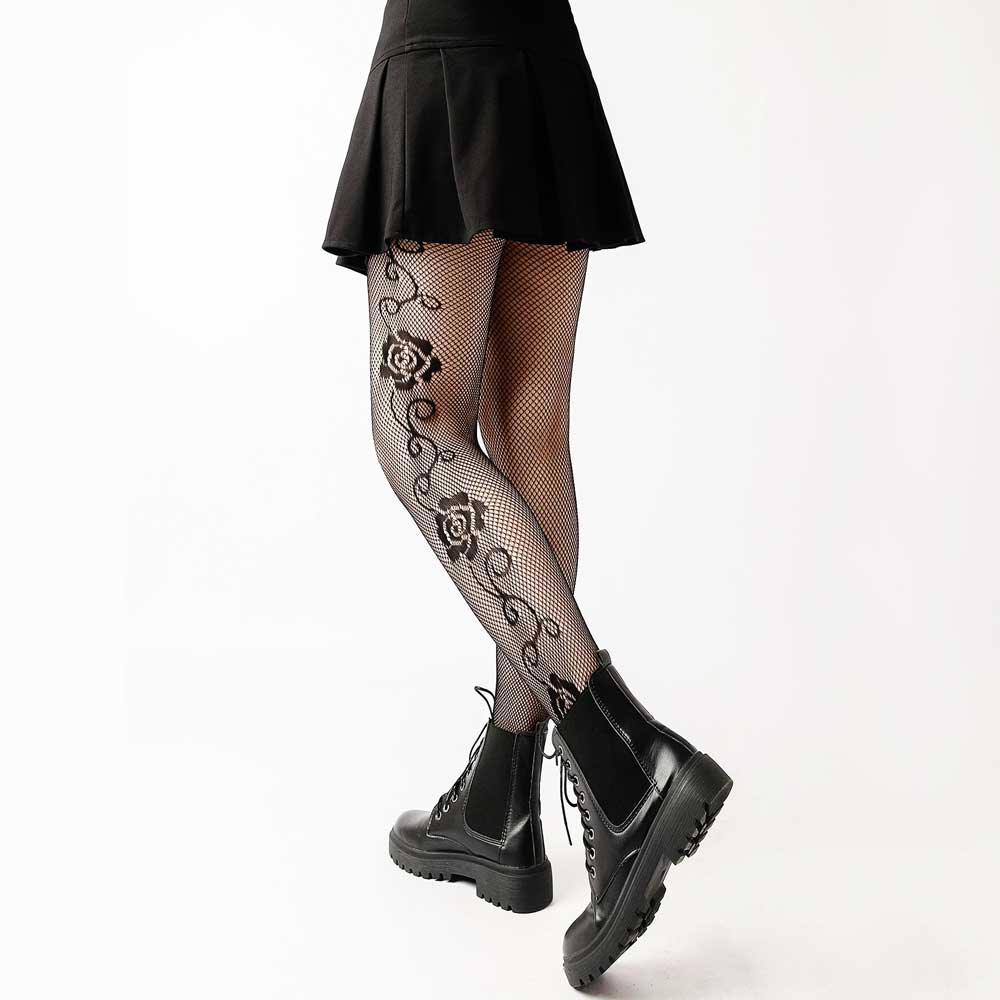 Women Flowers Mesh Stocking Fishnet Tights Party Club Pantyhose Lolita Gothic Clothes Sexy Lingerie