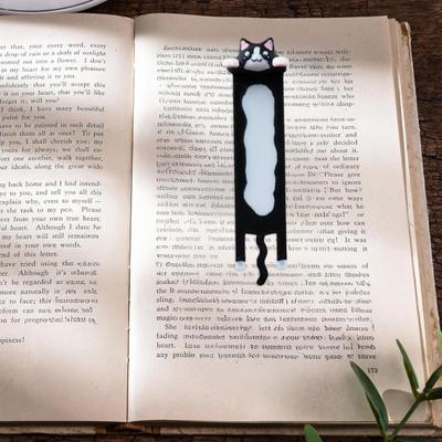 Закладка для книги Yousheng с подвеской в виде кошки, пластиковая, 3D-печать, длинное тело котенка, маркер страницы книги, животное украшение, подарок для любителей книг на день рождения, Рождество
