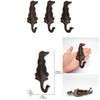 Функциональная вешалка для собак из железа, прочный чугунный крючок в виде силуэта собаки для подвешивания одежды и ключей в домашних декорациях