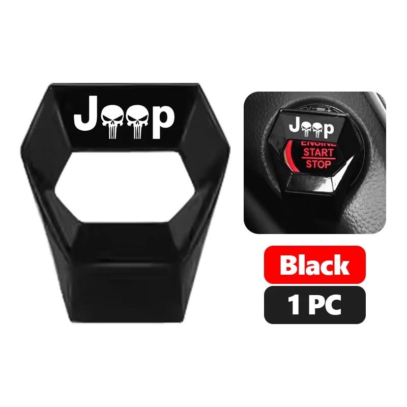 Car Engine Start Stop Button Cover Decorative Ring for Jeep Renegade Wrangler JK JL Grand Cherokee Compass Patriot Liberty