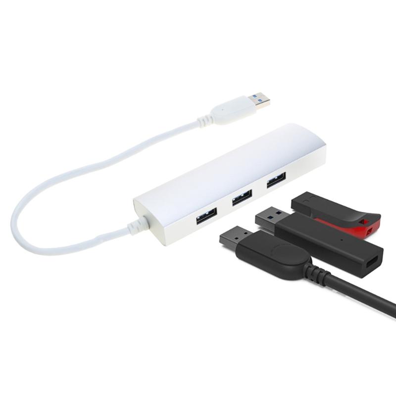 Адаптеры USB3.0 к Ethernet 3-портовый USB3.0-хаб с 1 гигабитным портом Ethernet Сетевые адаптеры-расширители для ноутбуков