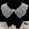 Handwoven Pearl Fake Collar Necklace Vintage Collar Accessories Pearl Fake Collar