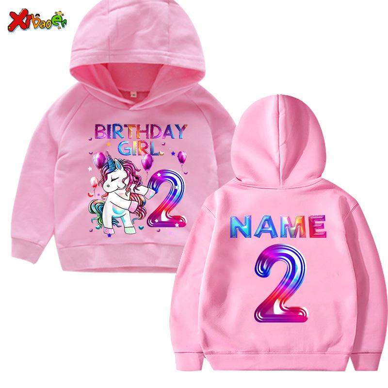 Girls Birthday Hoodie Sweatshirt Kids Pullover Toddler Baby Clothing Outfit for 3-6 Years Old