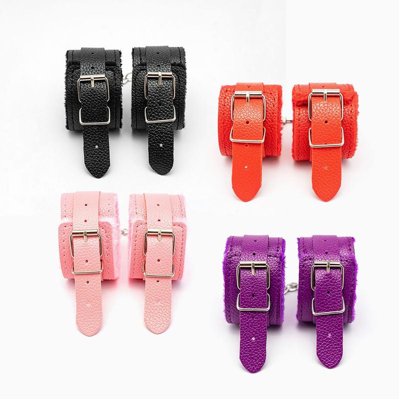 Long Flush Handcuff BDSM Handcuffs Hand Restraint Bondage Gear SM Slave Erotic Play Sex Ankle Handcuffs Detachable Chain Clasp