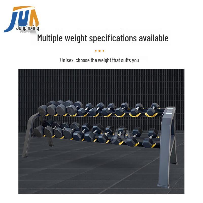 Hex Rubber Coated Cast Iron Dumbbell