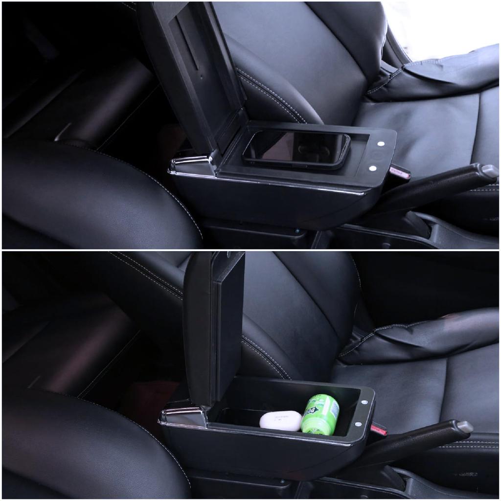 Подлокотник для автомобиля, двухслойная центральная консоль, большой ящик для хранения, черный, с красной строчкой для Corsa CorsaD 2006-2014