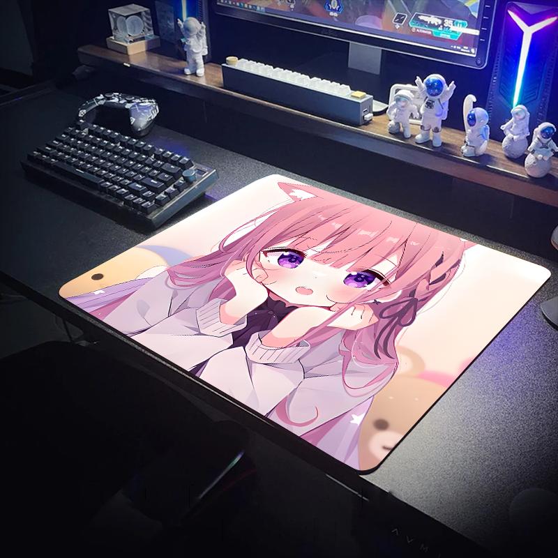 Large thickening and lengthening mouse pad Cartoon cartoon cute girl notebook pad Creative game esports waterproof keyboard pad