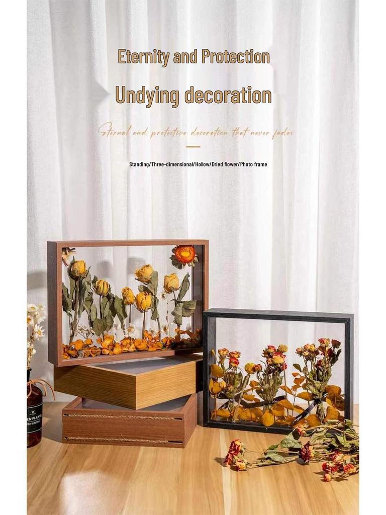 Современная минималистичная рамка для зеркала из стабилизированных цветов своими руками - Декоративная полая подставка для фотографий и сухоцветов