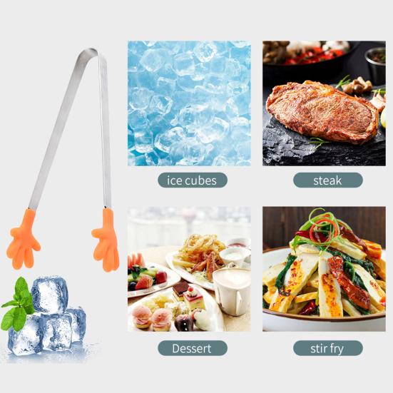 Мини-щипцы Сервировочные щипцы из нержавеющей стали в форме ладони Щипцы для еды для кубиков льда Сахар Фрукты Салат Барбекю Гриль Шведский стол Кухня Кулинария