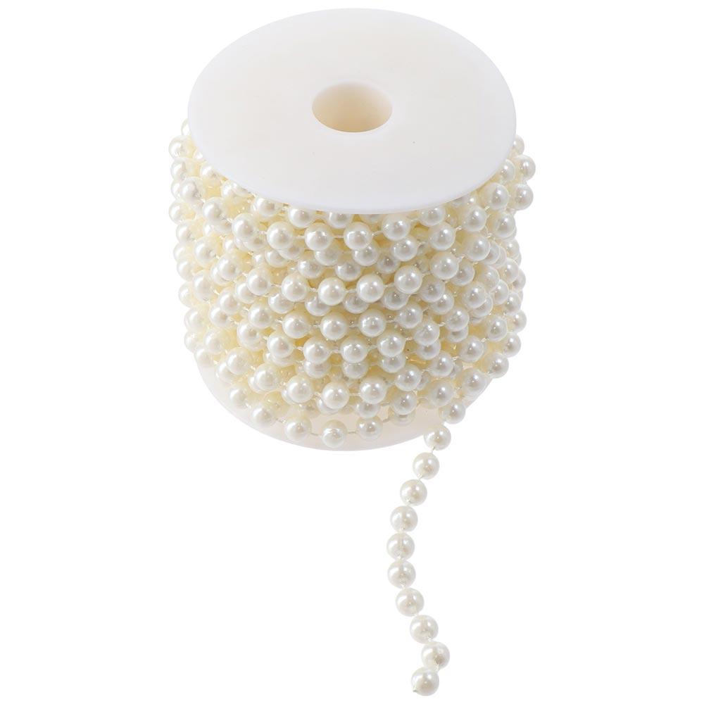 8mm Ivory Pearl Strands 33 Feet Pearl Garland DIY Crafts Faux Pearl Beads  Wedding