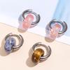 Изменить лучше натуральный камень агат бирюзовый серебряный цвет серьги-кольца женские серьги-кольца из нержавеющей стали массивные висячие пряжки для ушей