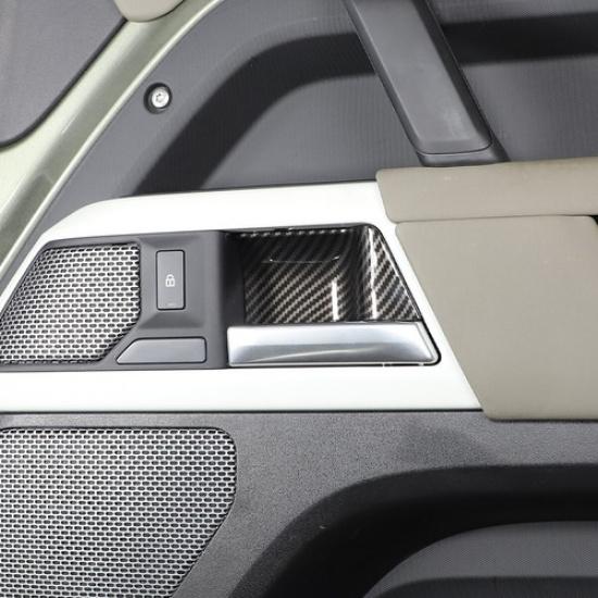 ABS Carbon Inner Door Handle Bowl Cover Trim for Land Rover Defender 110 20-22