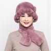 Шапка из волос кролика Рекс, новая детская шапка для мамы, зимняя теплая корейская версия, шапка для бабушки, шарф, шапка для среднего и пожилого возраста, шарф