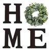 Настенный знак 'Home Letter' Деревянный настенный знак для дома Рустикальный декор с искусственным венком из эвкалипта Настенные знаки для декора Кухни Гостиной