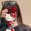 Плюшевый ремешок-шнурок с бантом для кошки, подходит для чехла мобильного телефона Apple 17 iphone15pm, силиконовый, из овчины, 16, новые женские модели