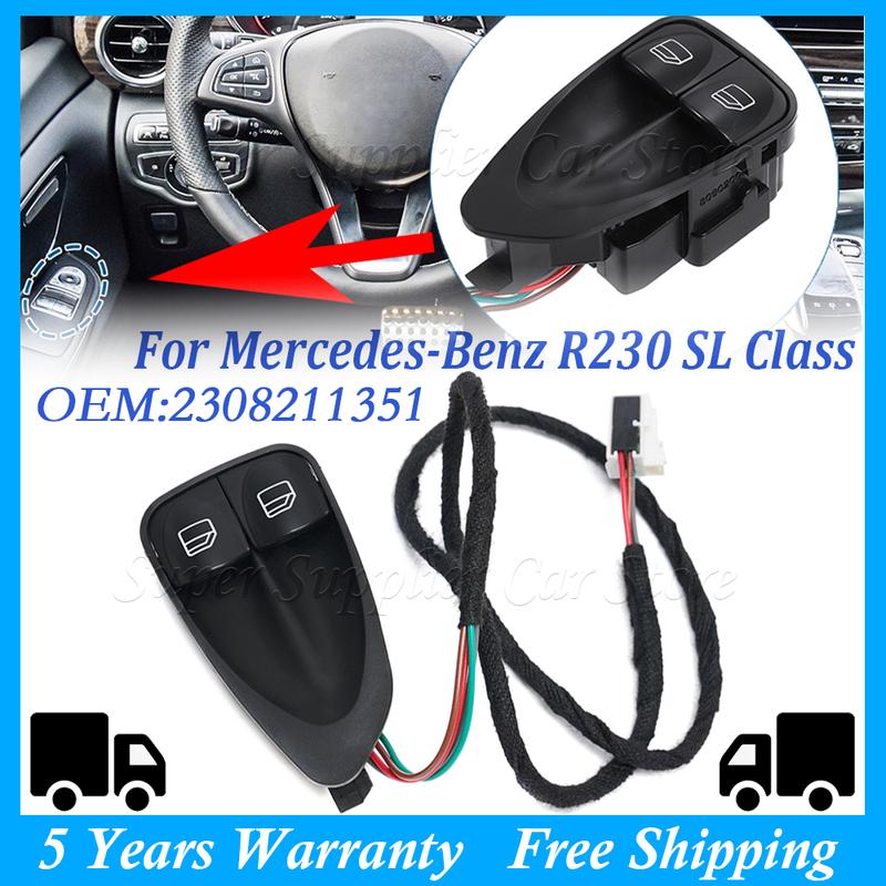 New Left Door Power Window Driver Side Switch Button For Mercedes Benz SL R230 Class Car Accessories 2308211351 A23082113517167