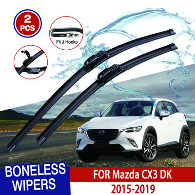 Для Mazda CX3 DK 2015-2019 автомобильный стеклоочиститель U-образный мягкий резиновый бескаркасный без кронштейна автомобильные дворники 22"+18"
