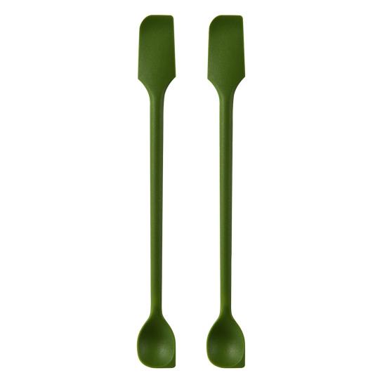 Double-Ended Silicone Spatula Thin Jar Scraper Small Makeup Scrapers Mini Food-Grade Scraper & Spreader for Jams Baking Cooking