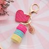 New Cake Key chain fashion car Key Ring Women bag charm accessories France Cake Macarons with Eiffel Tower Keychain gift Jewelry
