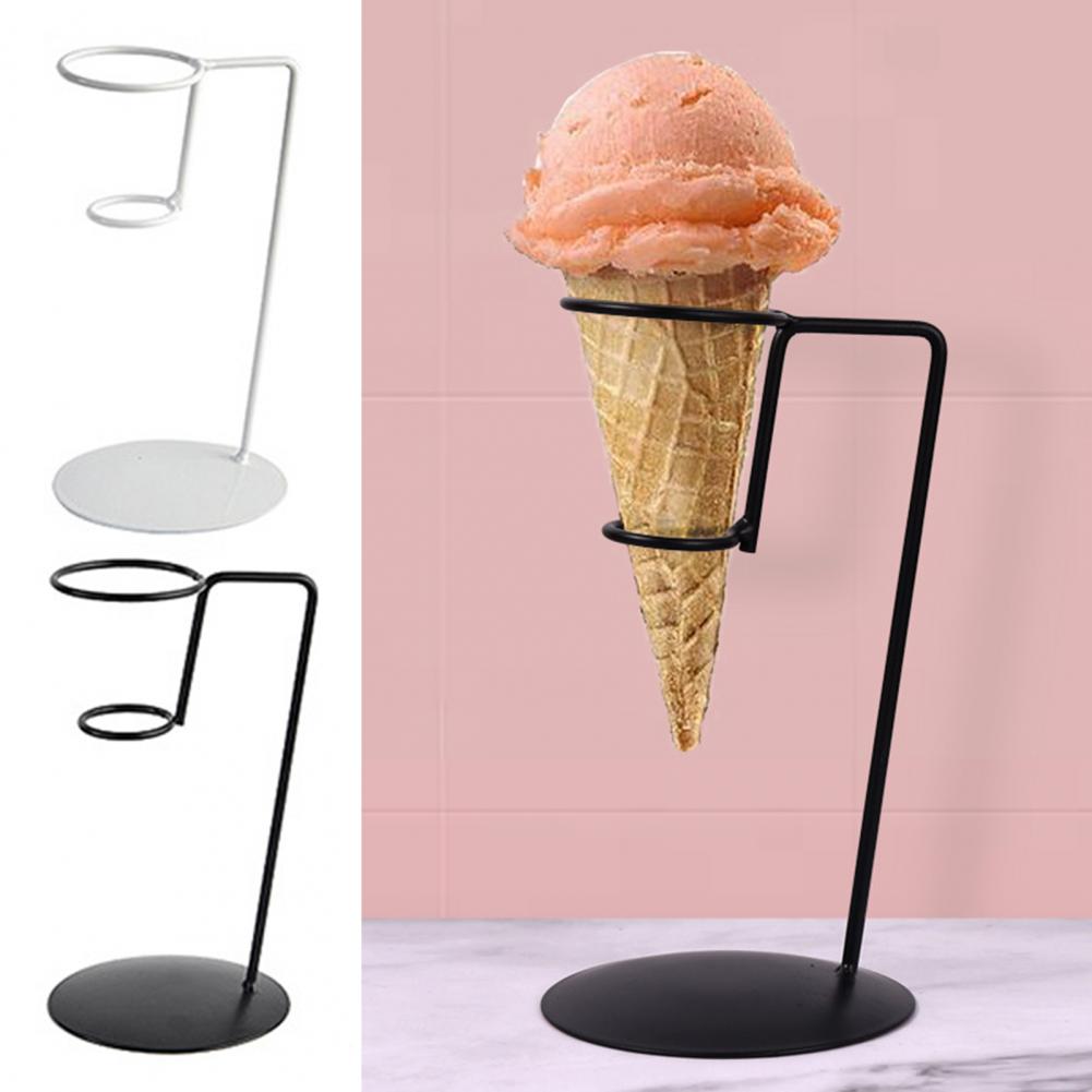 Iron Ice Cream Holder Cupcake Cones Stand Rack Cupcake Holder Decorative Display Rack for Desserts Fries Parties Cold Drink
