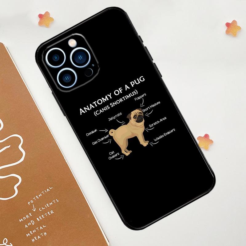 Милый мопс чехол для телефона iPhone 17 Pro Max 14 11 15 16 Pro Max 12 13 mini 16 Plus 16e 17 Air Funda
