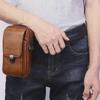 Мужская кожаная поясная сумка Xiaoduoli для мобильных телефонов 5,5"/6,5" с ремнем, держателем удостоверения личности из коровьей кожи 