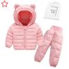 Осенне-зимние комплекты одежды для мальчиков 1-5 лет, теплые пуховики с капюшоном для маленьких девочек, брюки, спортивный костюм, детский зимний комбинезон, пальто, лыжный костюм