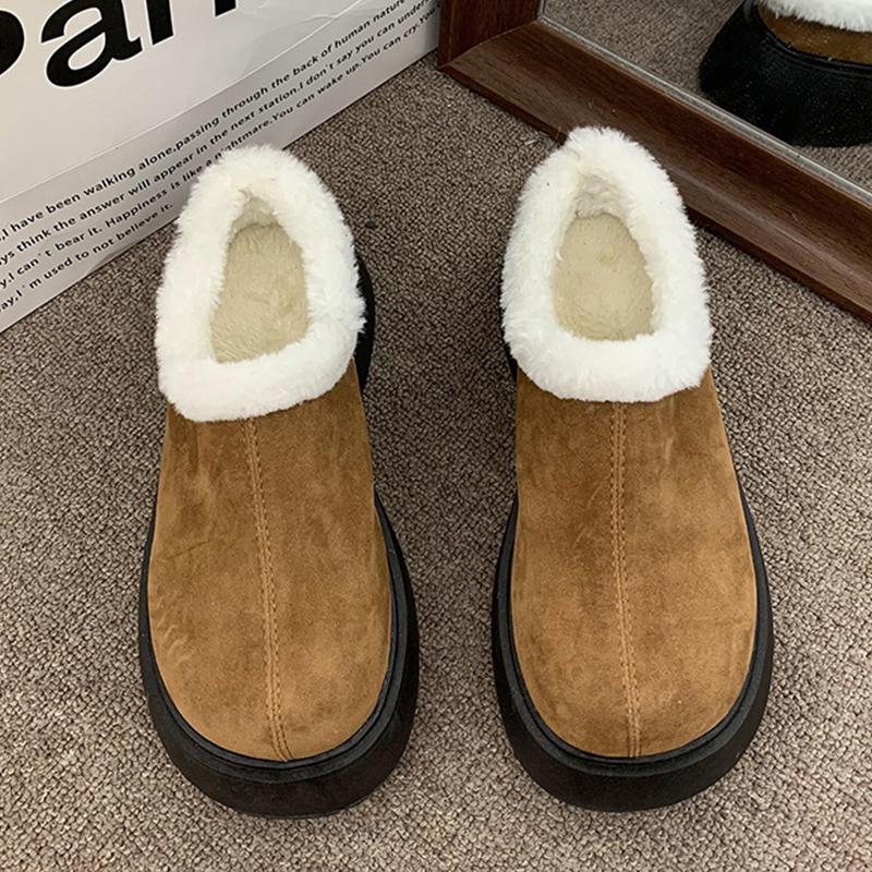 Меховые балетки на платформе женские замшевые зимние ботильоны теплая обувь 2025 зимние новые короткие плюшевые спортивные ботинки челси повседневные кроссовки Botas