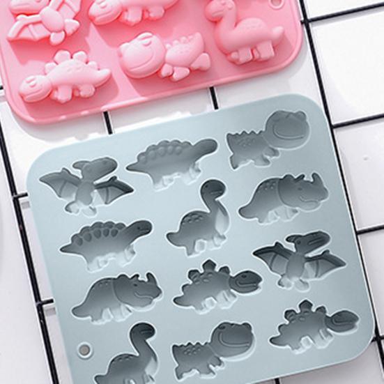 Форма для льда Yousheng, силиконовый поддон, 12 ячеек, 6 форм динозавров, пищевая гибкая форма для приготовления шоколадного льда, для приготовления тортов, для детей, принадлежности для выпечки