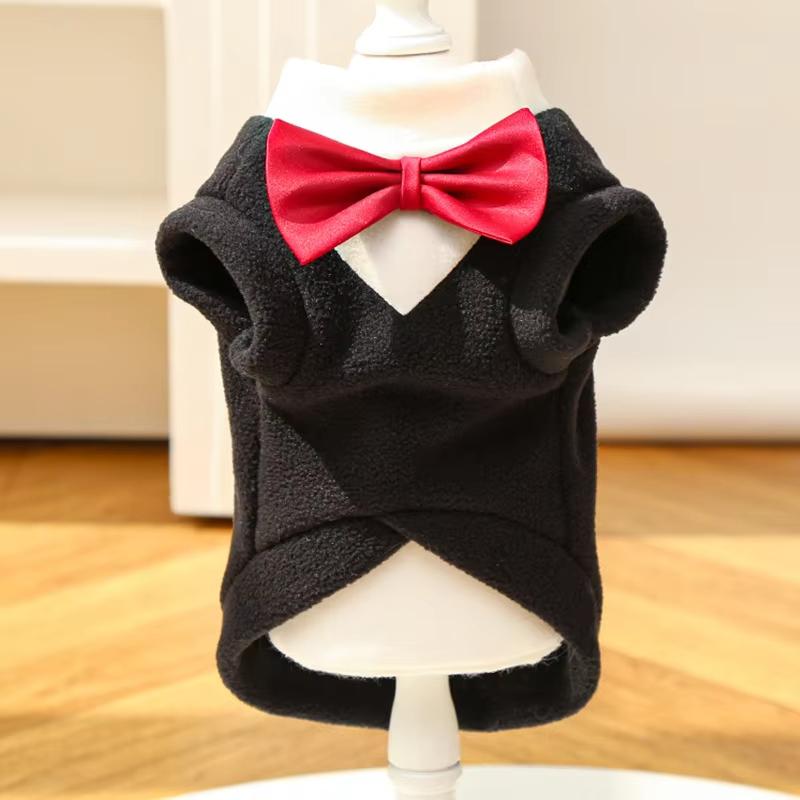 Vest Dog Tuxedo Clothes for Wedding Party, French Teddy Sleeveless Jacket Winter