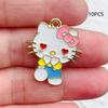 10 шт. DIY сплав Hello Kitty с эмалью, аксессуары, брелоки, ожерелья, браслеты, подвески, кулоны, материалы для рукоделия