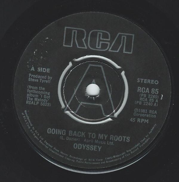 7-дюймовая пластинка ODYSSEY Going Back To My Roots RCA85 RCA 1981 UK SoulFunk Б/у