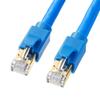 SANWA SUPPLY CAT8 LAN Cable RJ45 with (0.5m) 40Gbps/2000MHz Anti-Slip Tabs, Blue, KB-T8-005BL
