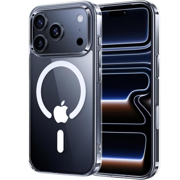 Case for iPhone 17 PRO - PHONILLICO - Transparent Silicone - Flexible - Magnetic - Magsafe Compatible