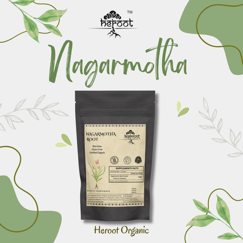 Organic Nagarmotha Root Powder 50gm Weight Loss, Skin & Hair Care, Digestion