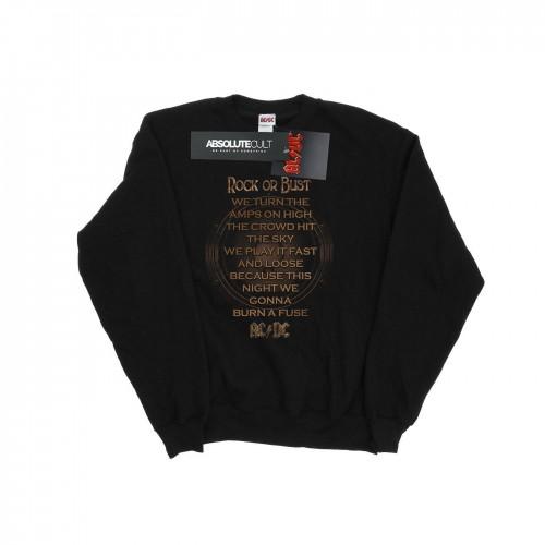 AC/DC Mens Rock Or Bust Lyrics Sweatshirt
