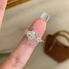 Zircon Fritillary Four-leaf Flower Opening Ring Exquisite Light Luxury Versatile Index Finger Ring Temperament Fashionable and High-end Jewelry