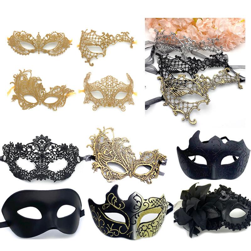 Halloween Mask Costume Props With Lace Half Face Jewelry For Adult Costume Party