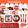 Mouse Theme Cartoon Party Supplies Decoration Red Birthday Decor Party
