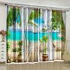 3D Sea Beach Series Printing Scenic Curtains for Bedroom Living Room Curtain Window Curtains Scenery Drapes Outdoor