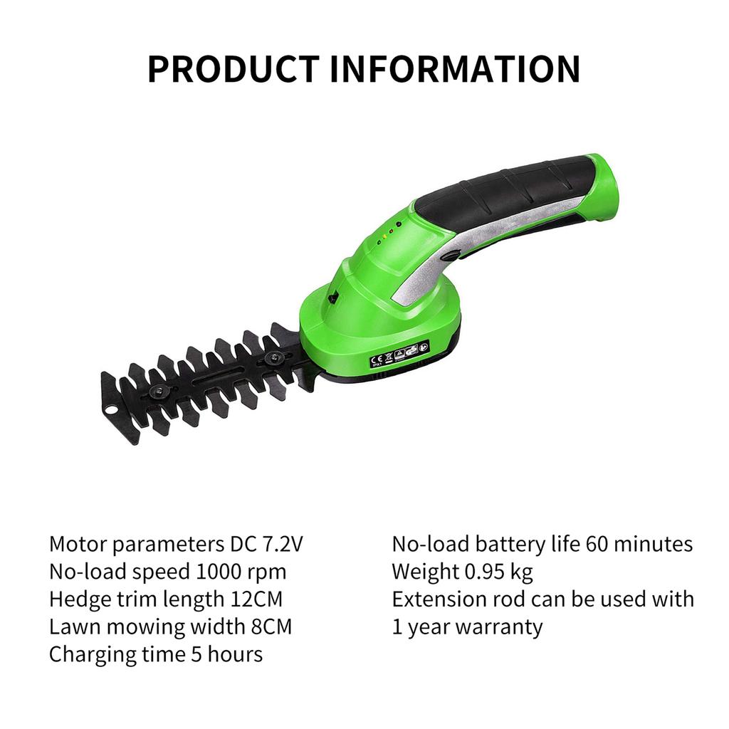 Аккумуляторные ножницы для травы 2 в 1, триммер для живой изгороди, электрические секаторы с вращающейся ручкой для очистки